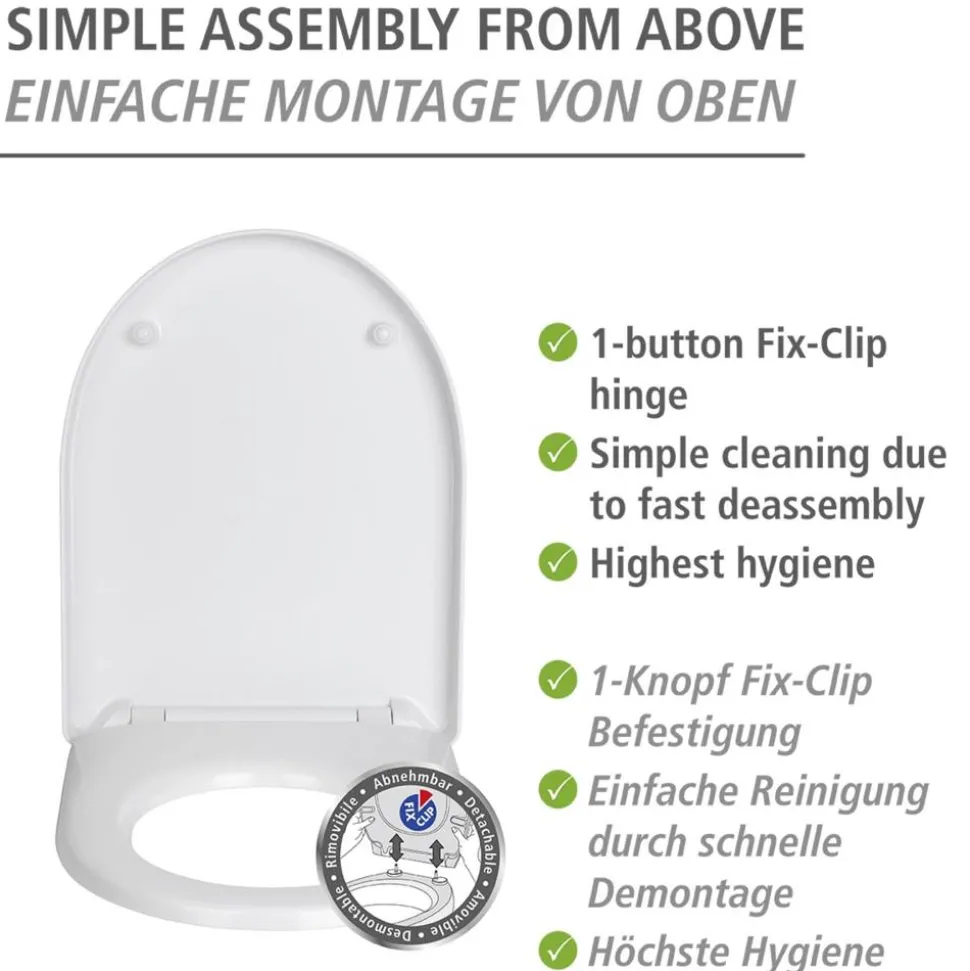 WC-Sitz 'Sindia' mit Absenkautomatik weiß Duroplast