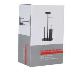 WC-Standgarnitur 3-in-1 schwarz 32 x 17 x 64 cm