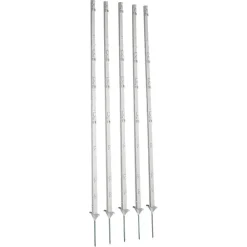 Weidepfähle Kunststoff weiß 156 cm 5 Stück