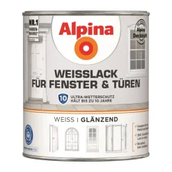 Weißlack für Fenster und Türen glänzend 750 ml