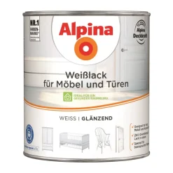 Weißlack für Möbel und Türen glänzend 2 l