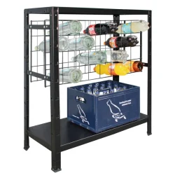 Weinregal schwarz 80 x 90 x 35 cm, für 32 Flaschen