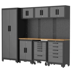 Werkstatteinrichtungs-Set schwarz 24-teilig 534 x 50 x 200 cm
