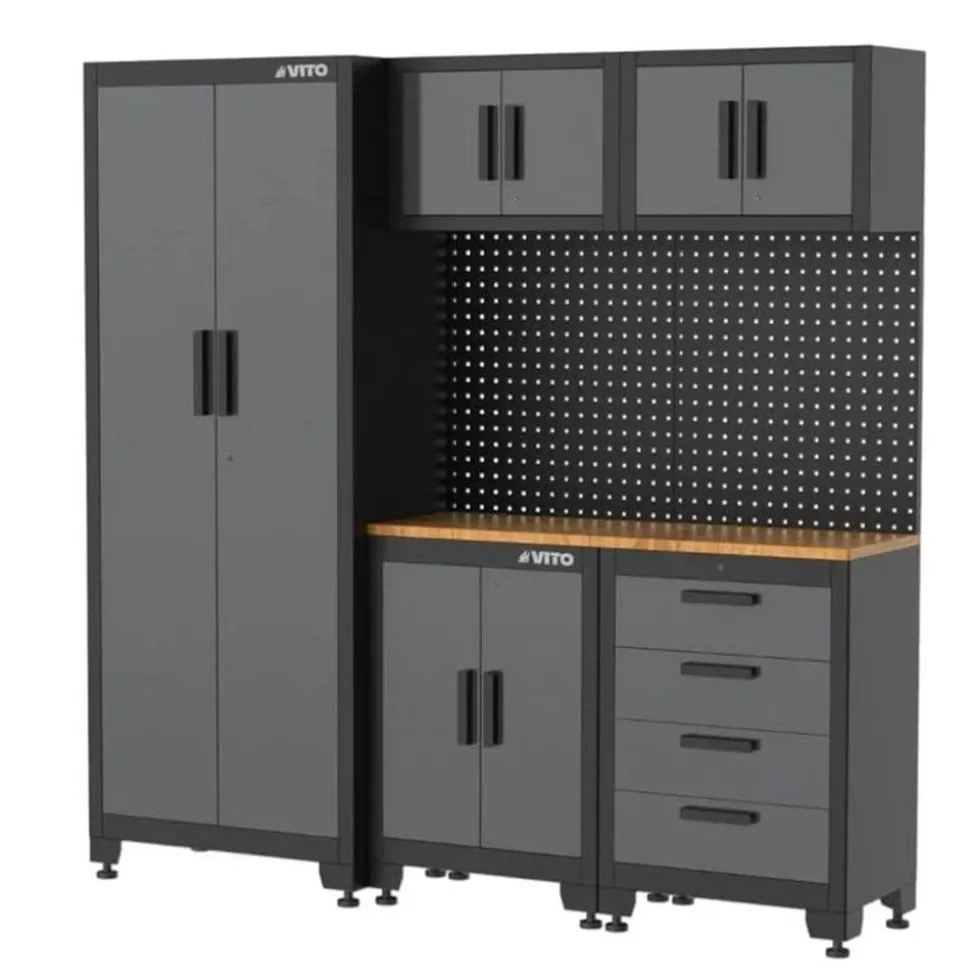 Werkstatteinrichtungs-Set schwarz 24-teilig 534 x 50 x 200 cm