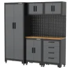 Werkstatteinrichtungs-Set schwarz 8-teilig 195 x 50 x 200 cm