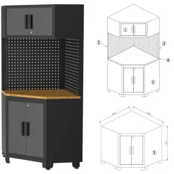 Werkstatteinrichtungs-Set schwarz 21-teilig 534 x 50 x 200 cm