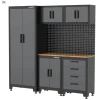 Werkstatteinrichtungs-Set schwarz 16-teilig 395 x 50 x 200 cm