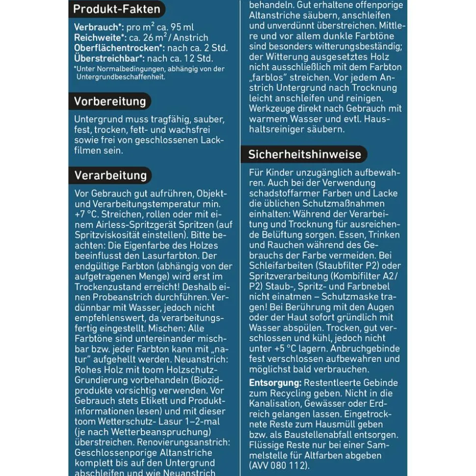 Wetterschutz-Lasur anthrazitfarben 2,5 l