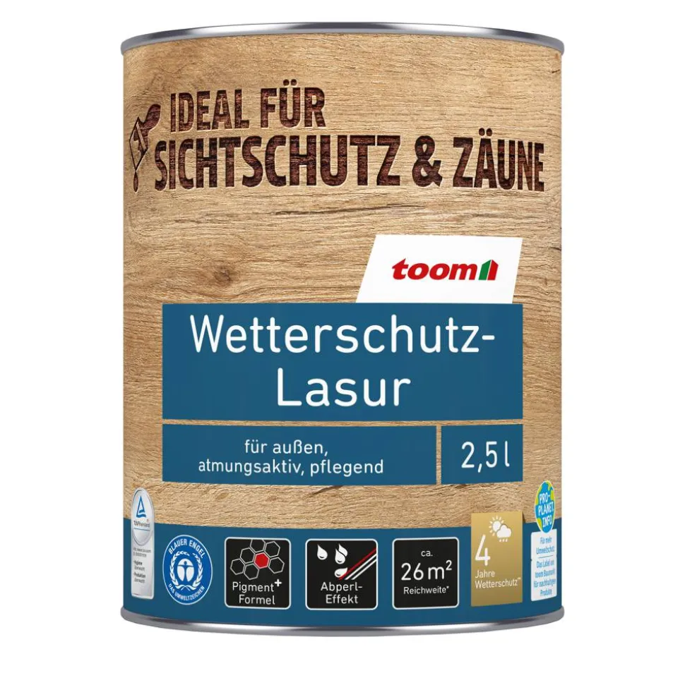 Wetterschutz-Lasur anthrazitfarben 2,5 l
