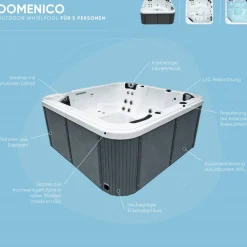 Whirlpool 'Domenico' silbern 216 x 216 x 92 cm