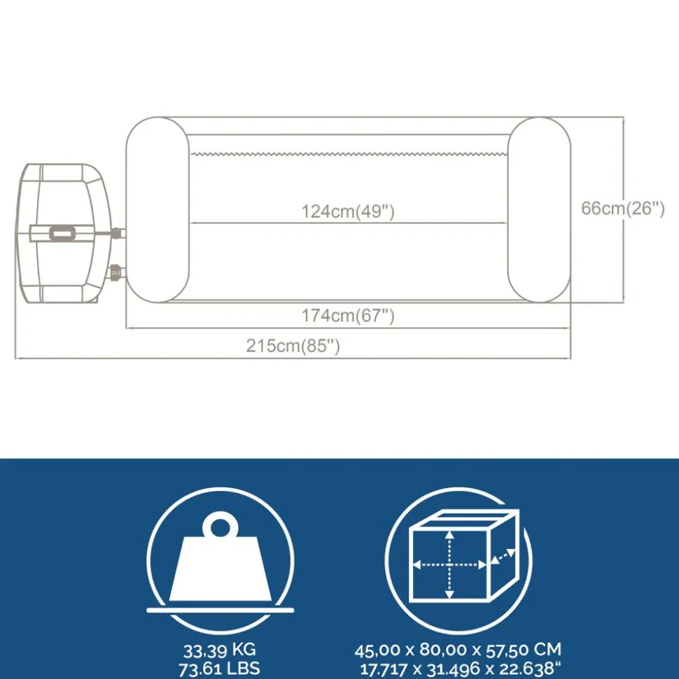 Whirlpool 'LAY-Z-SPA Aruba AirJet' Ø 170 x 66 cm grau