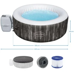 Whirlpool 'LAY-Z-SPA® Bahamas AirJet™' anthrazit Holz-Optik Ø 180 x 66 cm