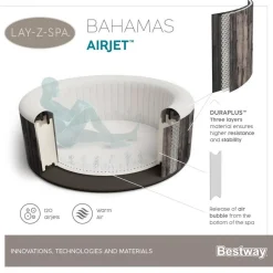 Whirlpool 'LAY-Z-SPA® Bahamas AirJet™' anthrazit Holz-Optik Ø 180 x 66 cm