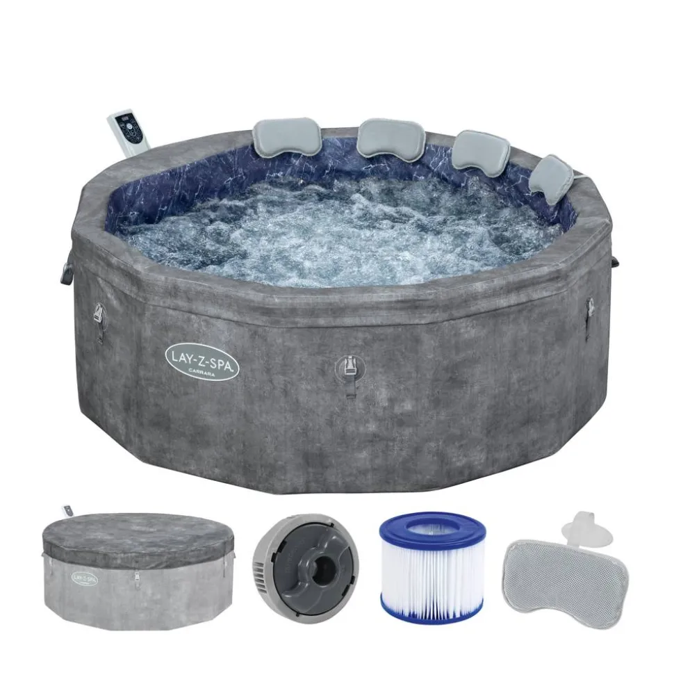 Whirlpool 'LAY-Z-SPA® Carrara AirJet™' Alabaster-Optik Ø 170 x 65 cm