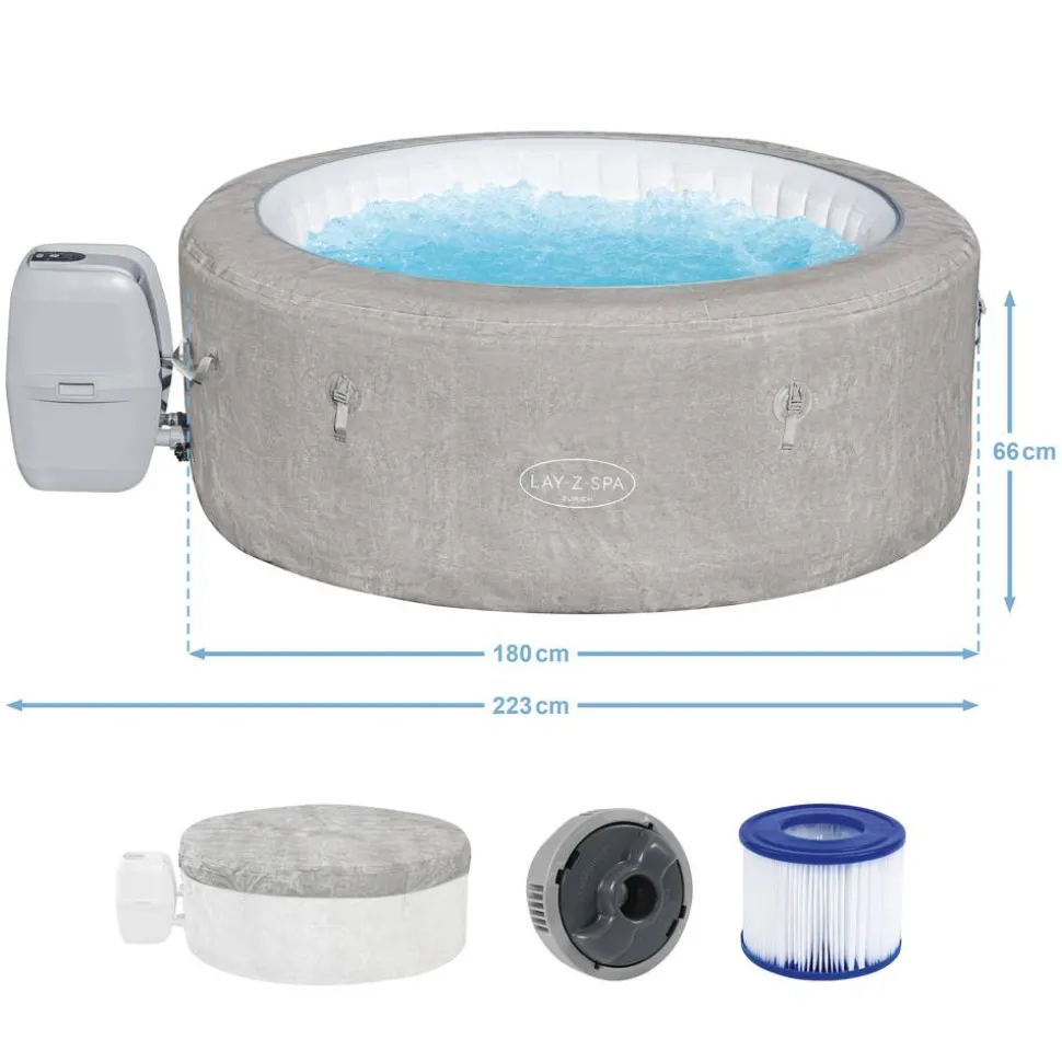 Whirlpool 'LAY-Z-SPA® ECO-Zurich AirJet™' grau Alabaster-Optik Ø 180 x 66 cm