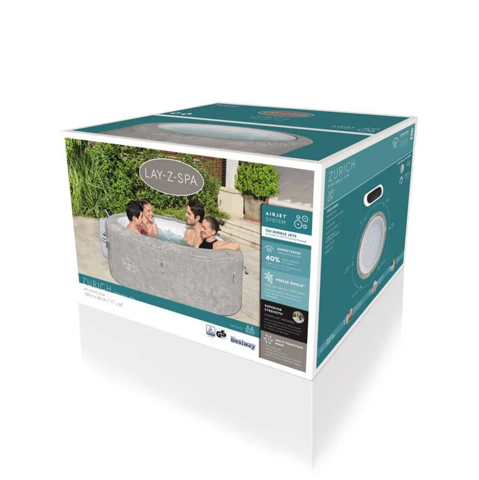 Whirlpool 'LAY-Z-SPA® ECO-Zurich AirJet™' grau Alabaster-Optik Ø 180 x 66 cm