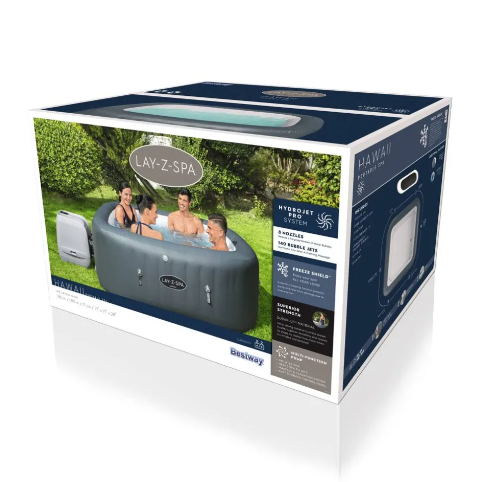 Whirlpool 'Lay-Z-Spa™ Hawaii HydroJet Pro' grau/weiß 180 x 180 x 71 cm
