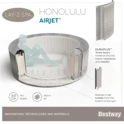 Whirlpool 'Lay-Z-Spa™ Honolulu AirJet' grau/weiß Ø 196 x 71 cm