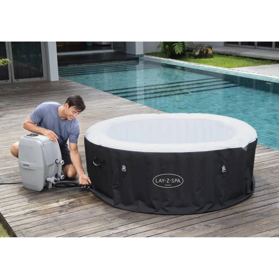 Whirlpool 'Lay-Z-Spa™ Miami AirJet' schwarz/weiß Ø 180 x 66 cm