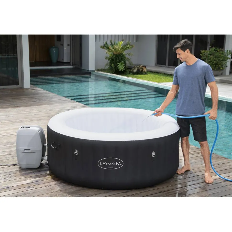 Whirlpool 'Lay-Z-Spa™ Miami AirJet' schwarz/weiß Ø 180 x 66 cm