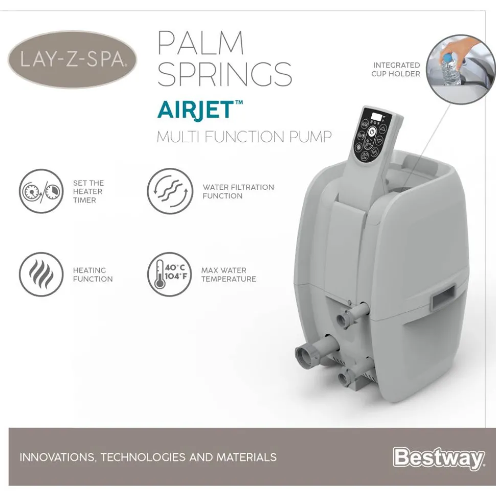 Whirlpool 'Lay-Z-Spa® Palm Springs AirJet™' taupe/weiß Ø 196 x 71 cm
