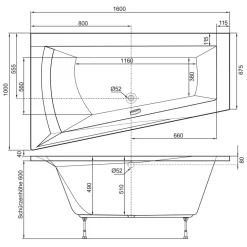 Whirlpool-Komplettset 'Galia I' Modell B 160 x 100 x 51 cm