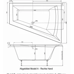 Whirlpool-Komplettset 'Galia II' Modell A 175 x 135 x 50 cm
