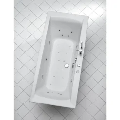 Whirlpool-Komplettset 'Rosa' Sanitäracryl weiß 190 x 80 x 45 cm