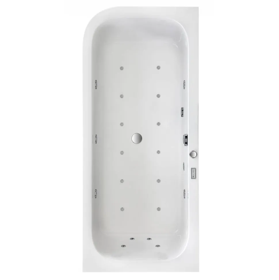 Whirlpool-Komplettset 'Spirit' links Sanitäracryl weiß 180 x 80 x 60 cm