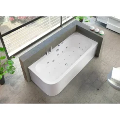 Whirlpool-Komplettset 'Spirit' links Sanitäracryl weiß 180 x 80 x 60 cm