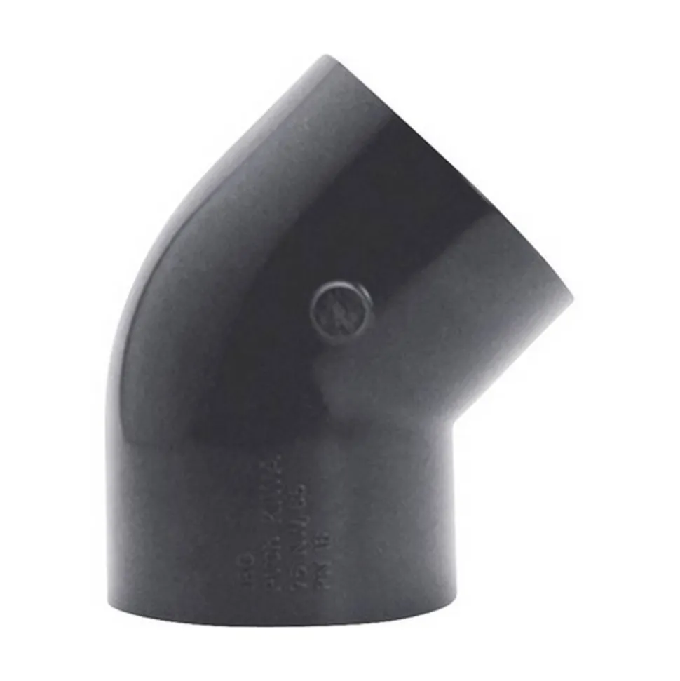 Winkel PVC Ø 50 mm, 45° schwarz