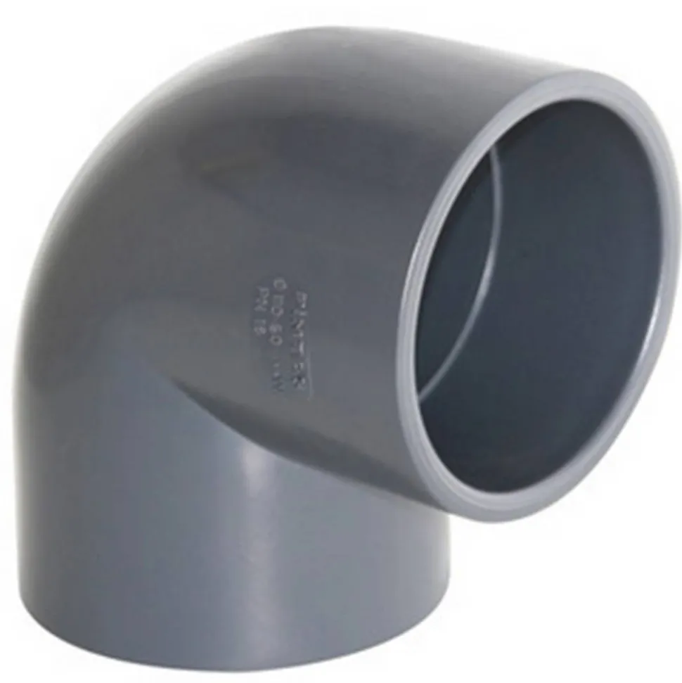 Winkel PVC Ø 50 mm, 90° schwarz