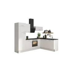 Winkelküche mit E-Geräten 'OPTIkoncept Bengt932' weiß 270 cm