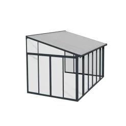 Wintergarten 'Sanremo' anthrazit 294 x 435 cm Polycarbonat transparent