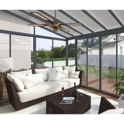 Wintergarten 'Sanremo' anthrazit 380 x 435 cm Polycarbonat transparent