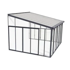 Wintergarten 'Sanremo' anthrazit 380 x 435 cm Polycarbonat transparent
