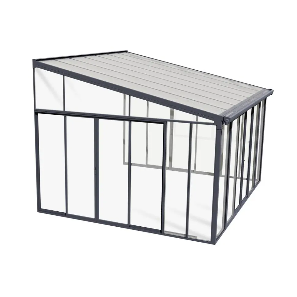 Wintergarten 'Sanremo' anthrazit 380 x 435 cm Polycarbonat transparent