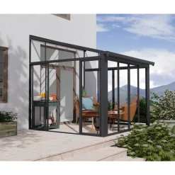 Wintergarten 'Sanremo' anthrazit 294 x 314 cm Polycarbonat transparent