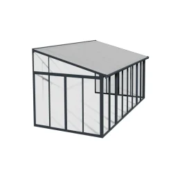 Wintergarten 'Sanremo' anthrazit 294 x 556 cm Polycarbonat transparent