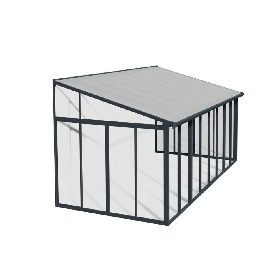 Wintergarten 'Sanremo' anthrazit 294 x 556 cm Polycarbonat transparent