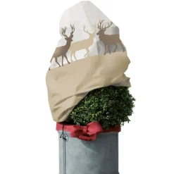 Winterschutz-Vlieshaube 'Hirsche' beige 110 x 110 cm