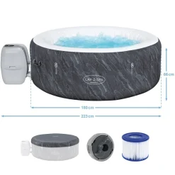 WLAN-Whirlpool 'LAY-Z-SPA Boracay AirJet' Ø 180 x 66 cm onyx