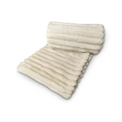 Wohndecke Cord cremefarben 130 x 170 cm