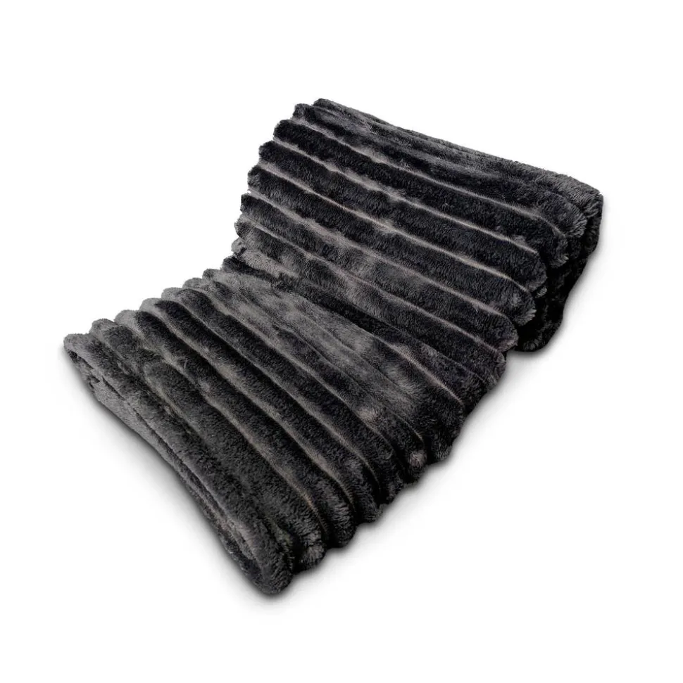Wohndecke Cord grau 130 x 170 cm