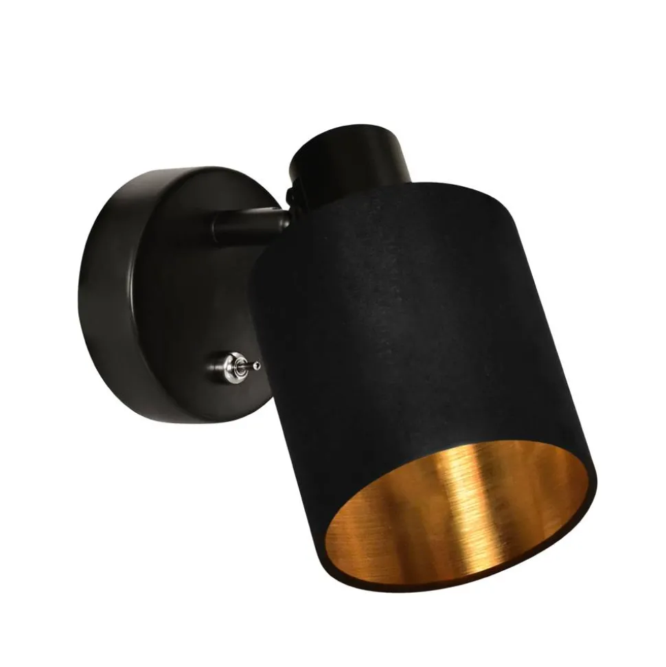 Wohnraumstrahler 'Aylin' 1-flammig schwarz/gold