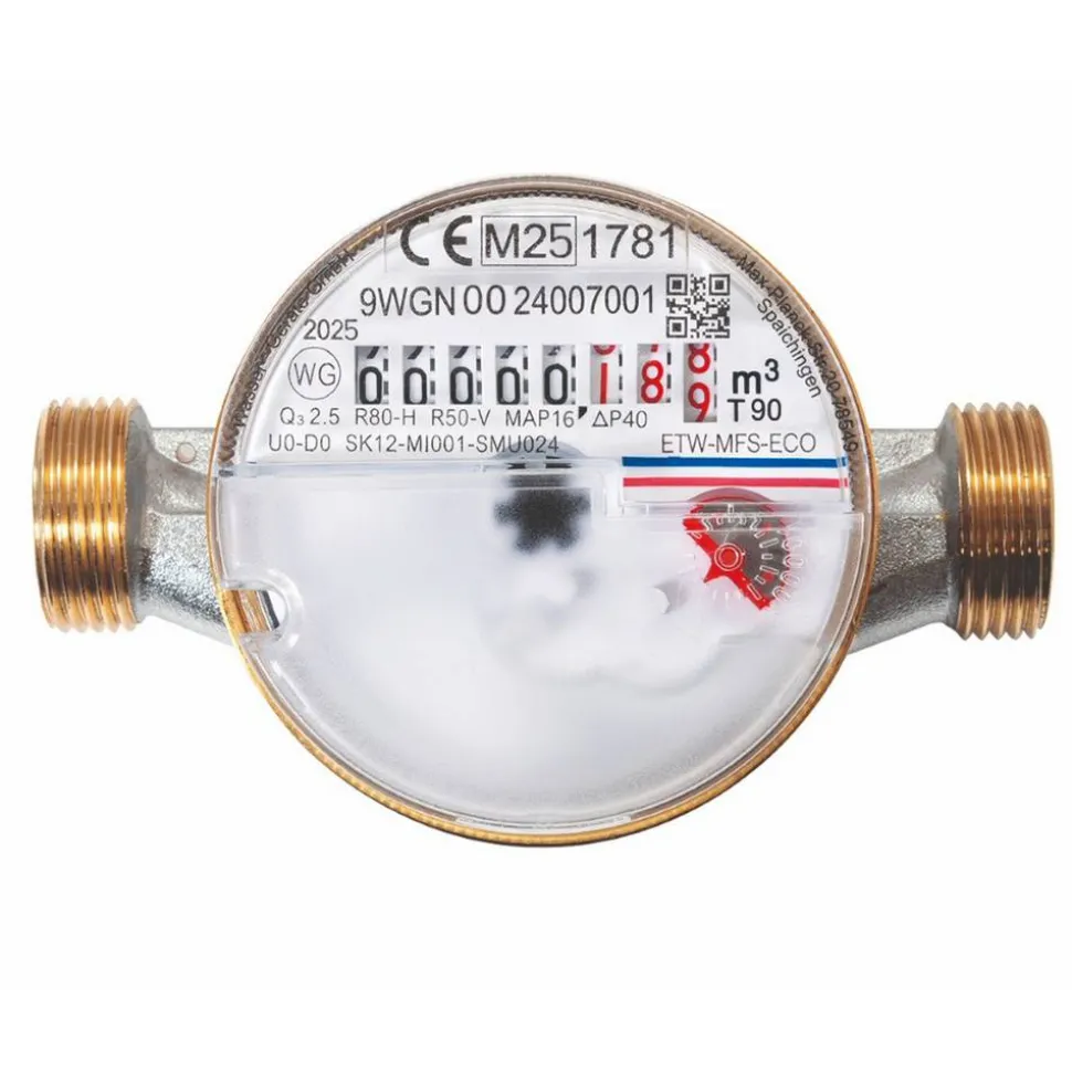 Wohnungswasserzähler 'ECO' für Kalt- und Warmwasser, 11 cm, 1/2"