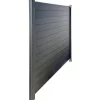 WPC-Sichtschutzzaun 'Premium' Startermodul anthrazit matt 178 x 188 cm, 2 Pfosten