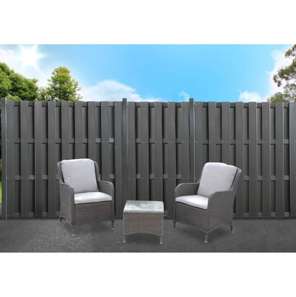 WPC-Zaunelement anthrazit 180 x 90 cm