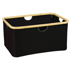Wäschekorb 'Ecori' Polyester schwarz 54 x 26 x 36 cm