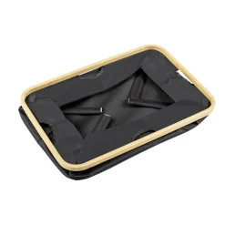 Wäschekorb 'Ecori' Polyester schwarz 54 x 26 x 36 cm